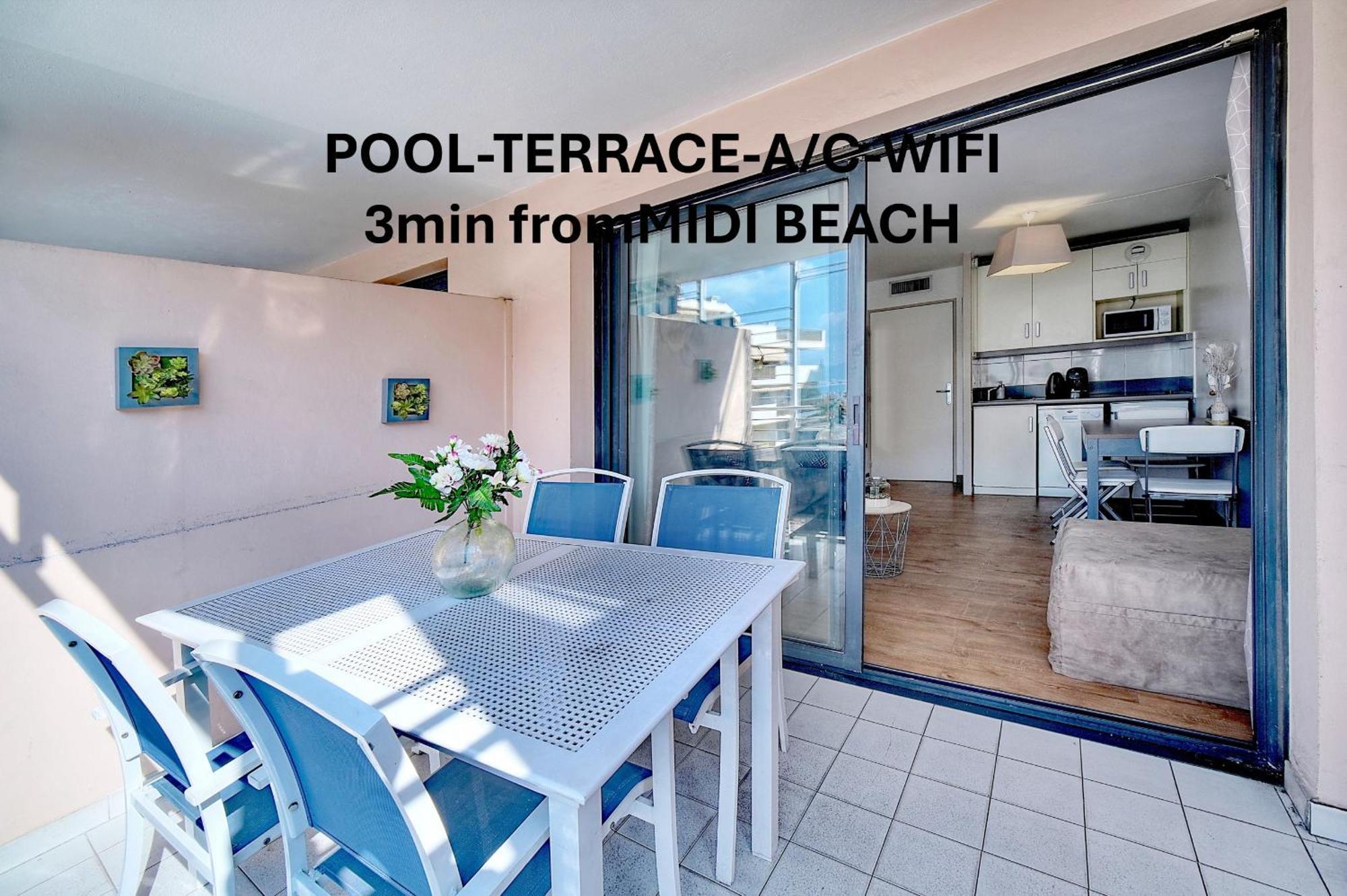 Agreable 2 Pieces Avec Piscine A1b235 * Cannes